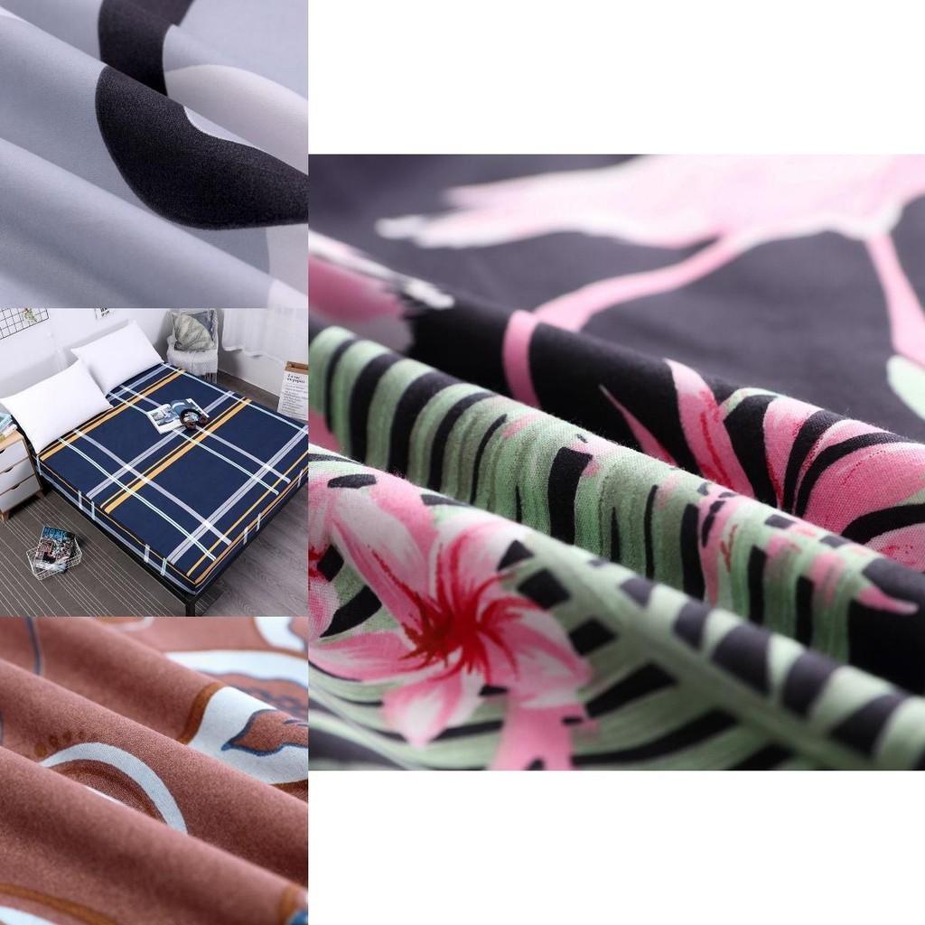 Cozy And Stylish Floral Stripes Mattress Protector Dustproof Fitted Sheet