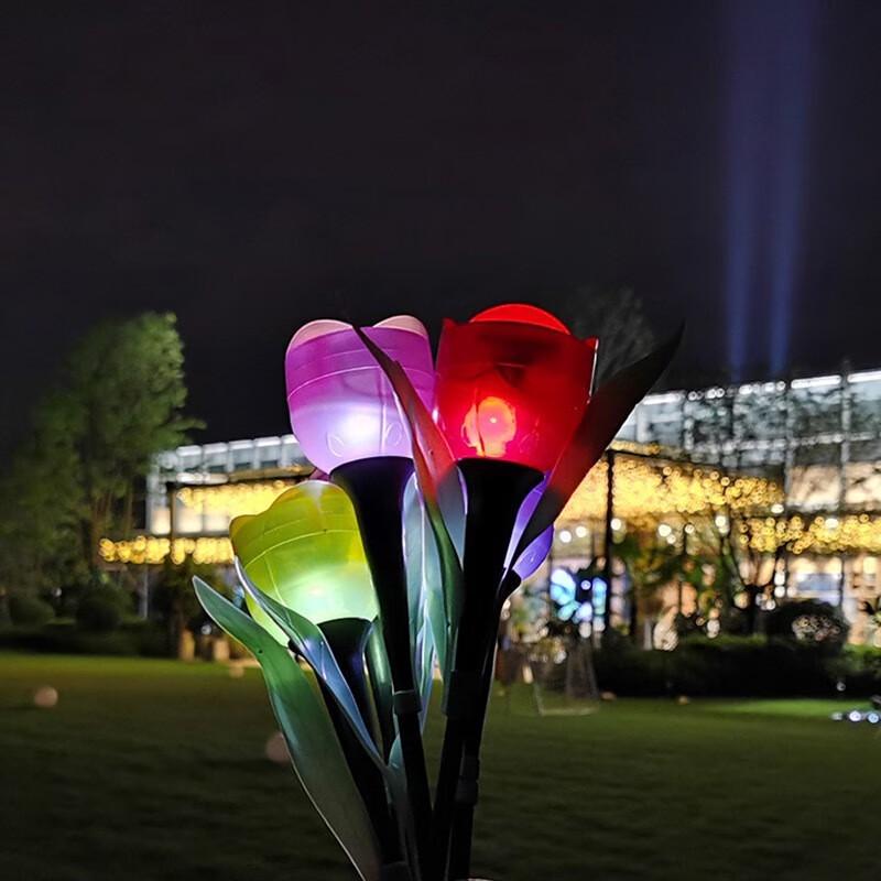 Pailide LED Solar Tulip Garden Lights, 5-Pack