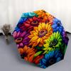1pc Colorful Sunflowers Garden Artwork Umbrella with Plastic Handle,Suitable for All Seasons Home Travel Outdoor UmbrellaDD1478