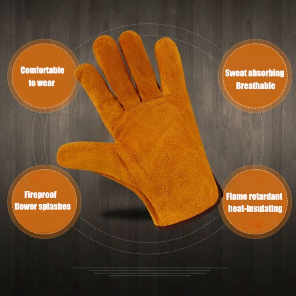 Cowhide Labor Gloves Soft Mechanic Glove New Security Protection  Hunting