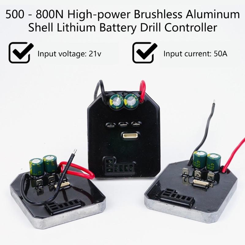 Einfache Verbindung Bürstenloser Bohrschrauber Controller 21V 50A Hohe Leistung Geeignet für Elektrowerkzeug Schwerlastanwendung Aluminiumgehäuse