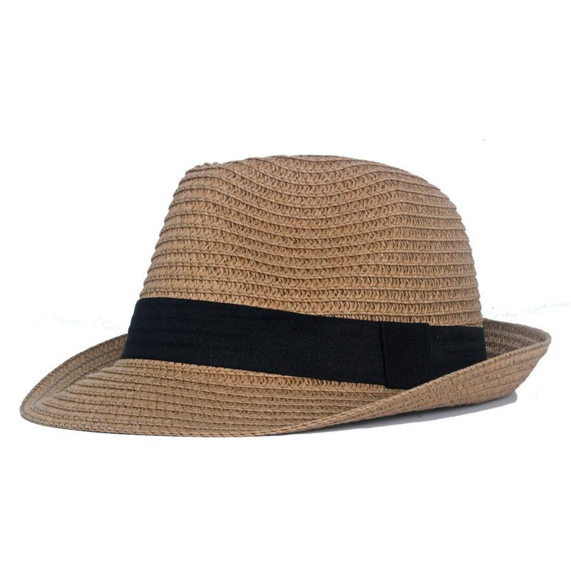Summer Straw Hat Outdoor Sun Protection Sun Hat Men British Jue Hat Holiday Beach Hat Small Topper Hat
