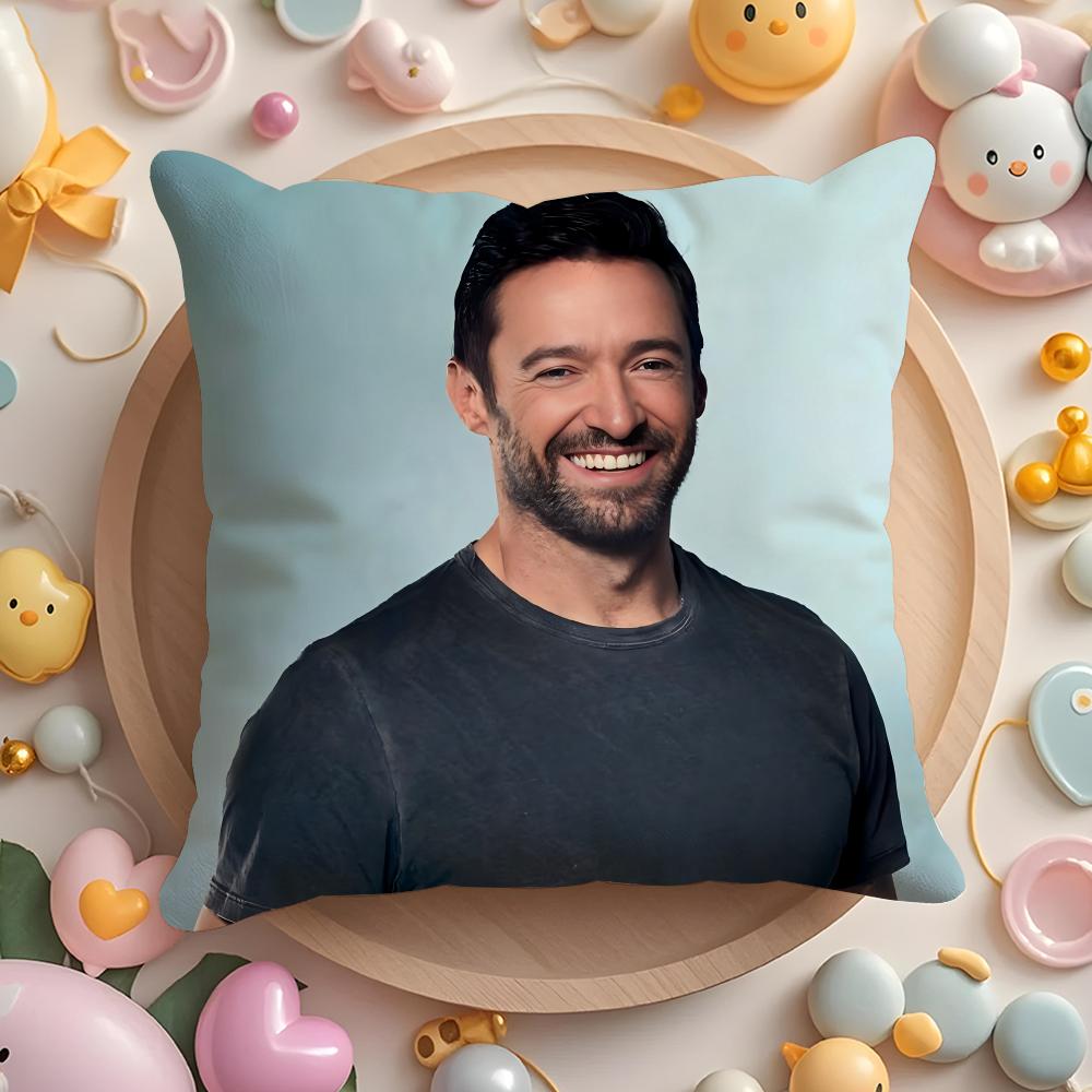 Custom H-Hugh Jackman Cushion Cover Home & Car Multi-Scene Pillow Cover - Reversible, Soft & Durable for Daily Use