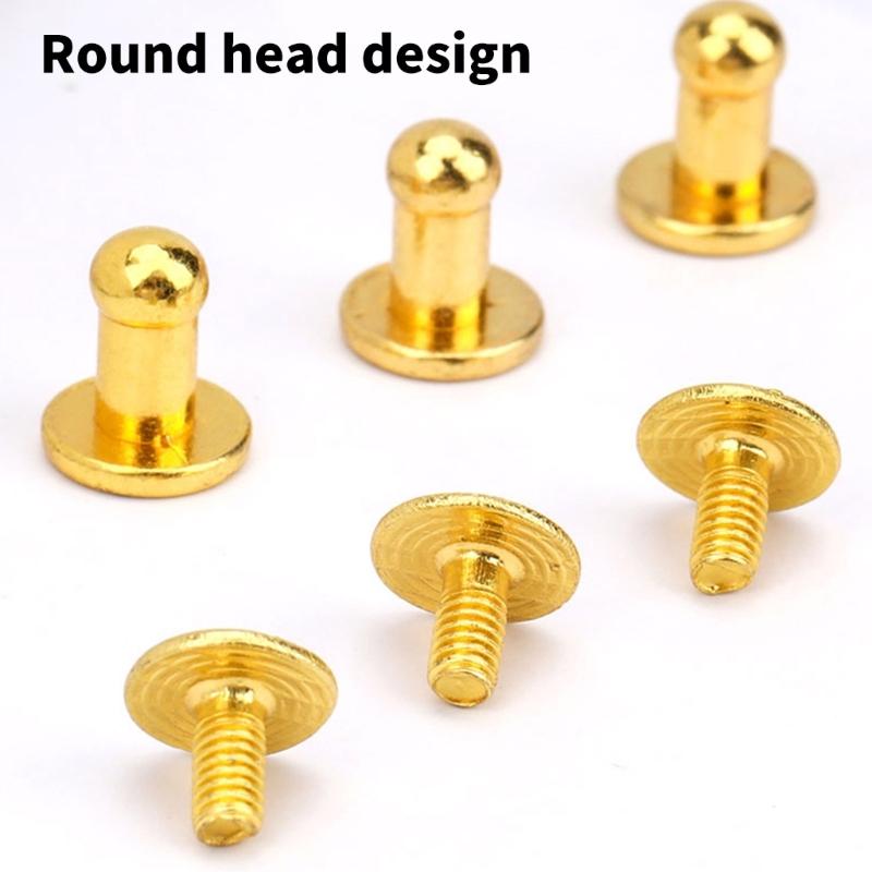 Round Head Button Studs , 4MM 7MM 8MM Metal Screws Spikes and Studs, Leather Rivets Screws Button Rivets for Leather
