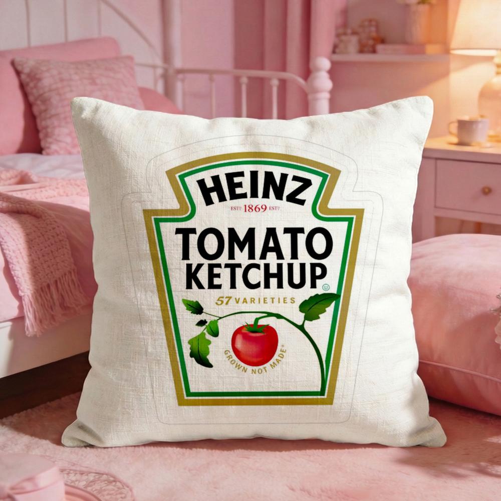 Vintage Label KKetchup Label Cushion Cover Premium Comfort Reversible Pillow Cove Two in One Design for Any Room Car Interior