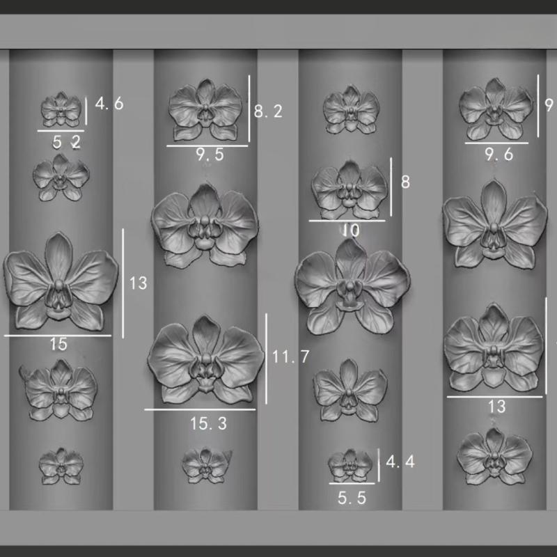 3D Phalaenopsis Flower Silicone Nail Mold DIY Sweet Butterfly Orchid Flower Design Manicure Template Carving Nail Art Mold Tools