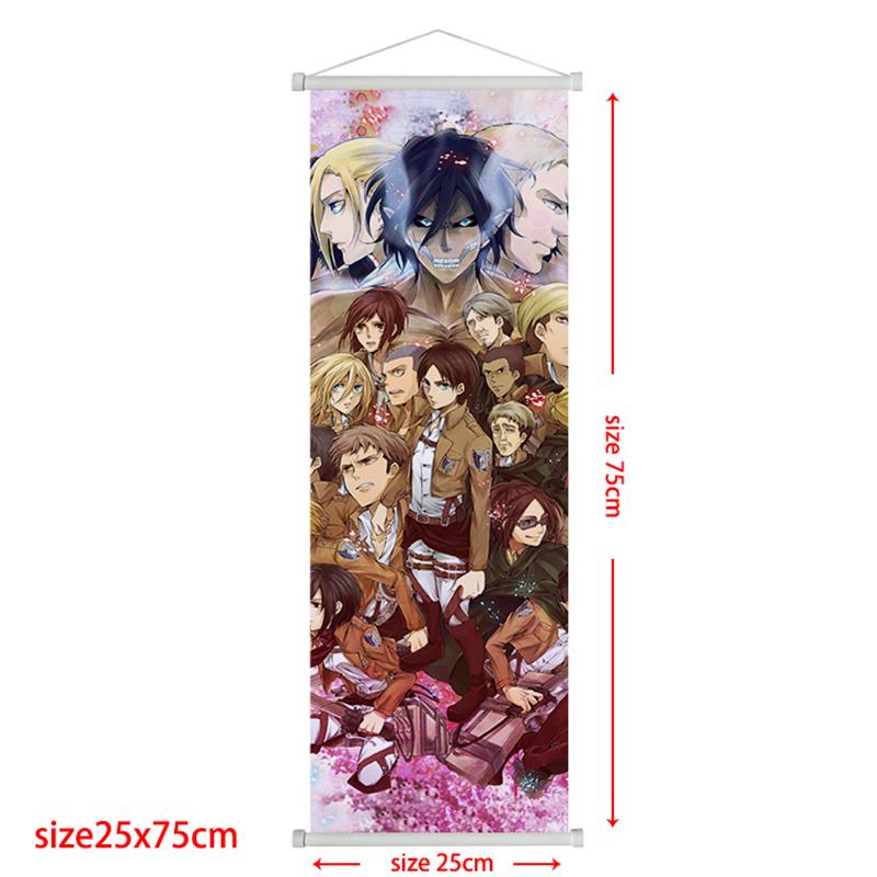 Anime Attack On Titan Levi Scroll Poster Eren Ackerman HD Art Sticky Wall Waterproof Home Living Room Bedroom Bar Aesthetic Decoration