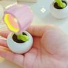 Flower Pot Night Light Small Potted Desk Lamp Adorable Plant Pot Ornament Cute Desktop Decoration