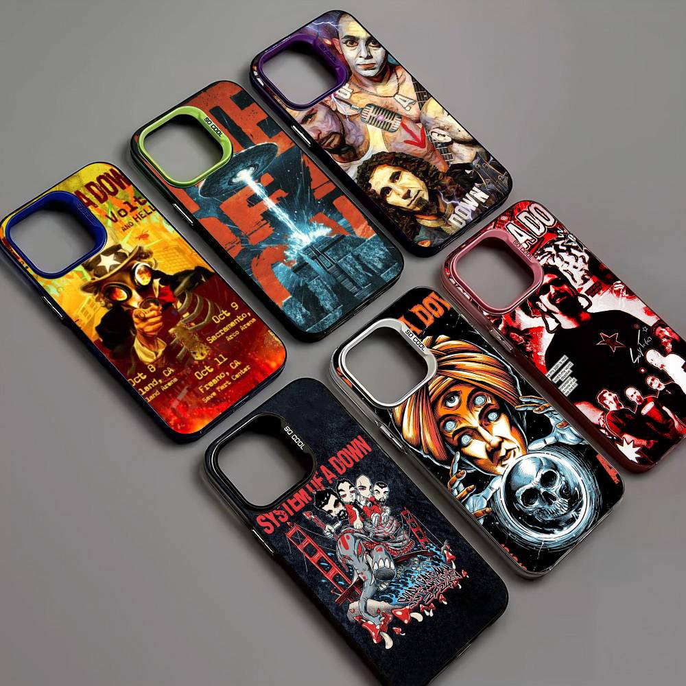 Metal Band System Of A Down For IPhone 17 16 15 14 13 12 11 Pro Max Plus Matte Color Back Phone Cover