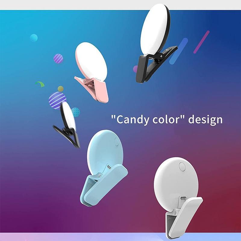 Light Mobile Phone Fill Flash Lens Portable LED External Fill Light Mini Circular Fill Light Clip For IPhone