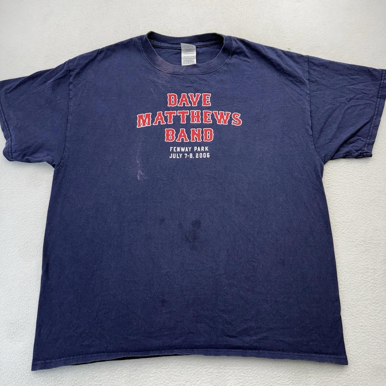 Винтажная футболка Dave Matthews Band Fenway Park 2006 Концерт Винтаж Y2K Потертая L L