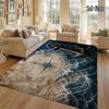 1pc Retro Nautical Anchor Pattern Area Rug, Blue‑Grey Maritime Style, Machine‑Washable & Soft, Classic Modern Design, Perfect