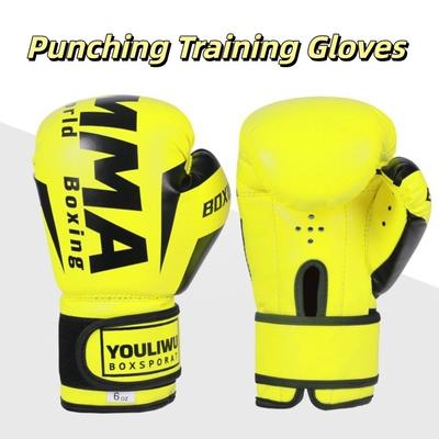 Boxerské rukavice z PU kůže Houbové polstrování Tréninkové rukavice na údery Rukavice na kickbox Trénink