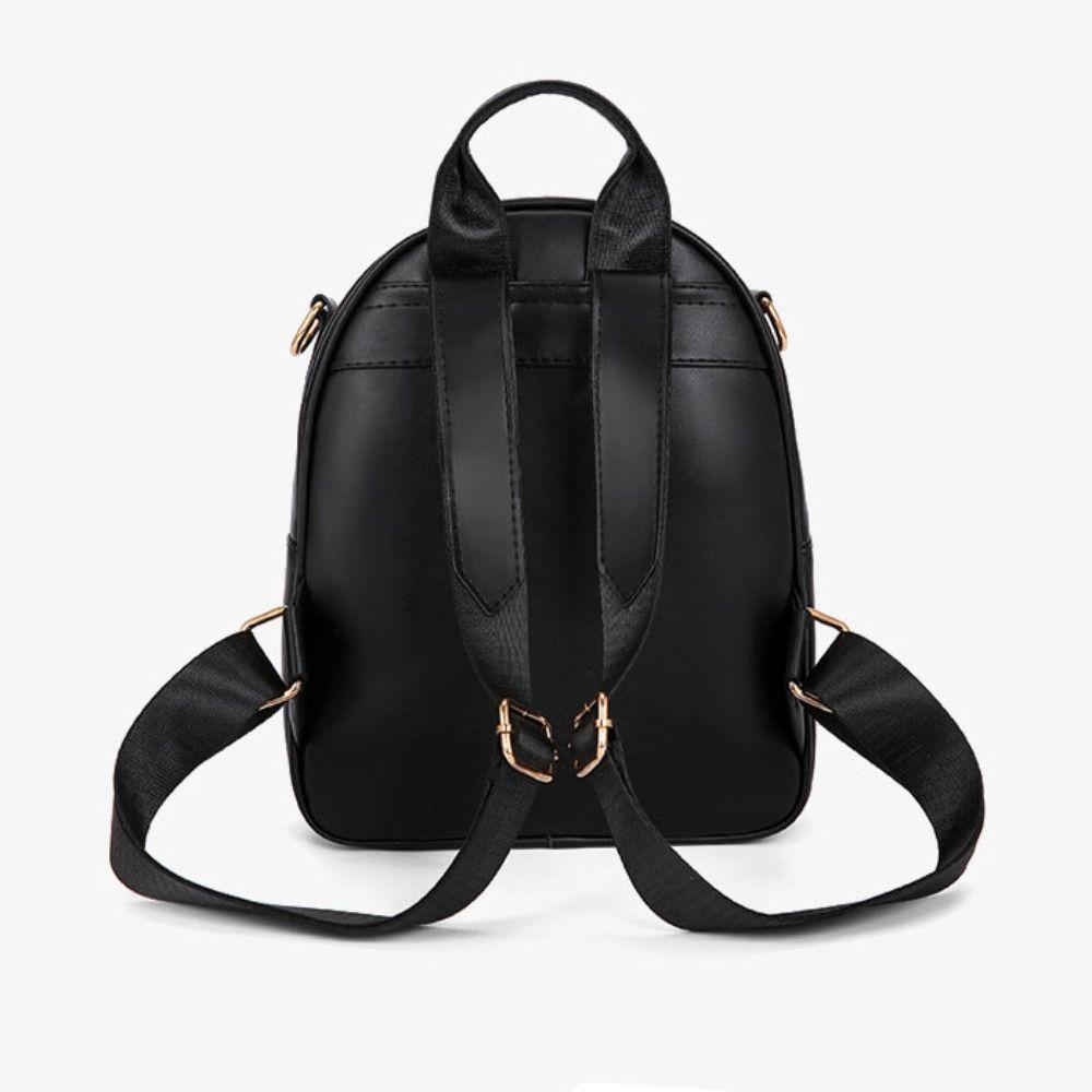 PU Leather Small Square Backpack Simple Mini Bags Women PU Casual Schoolbags College Students