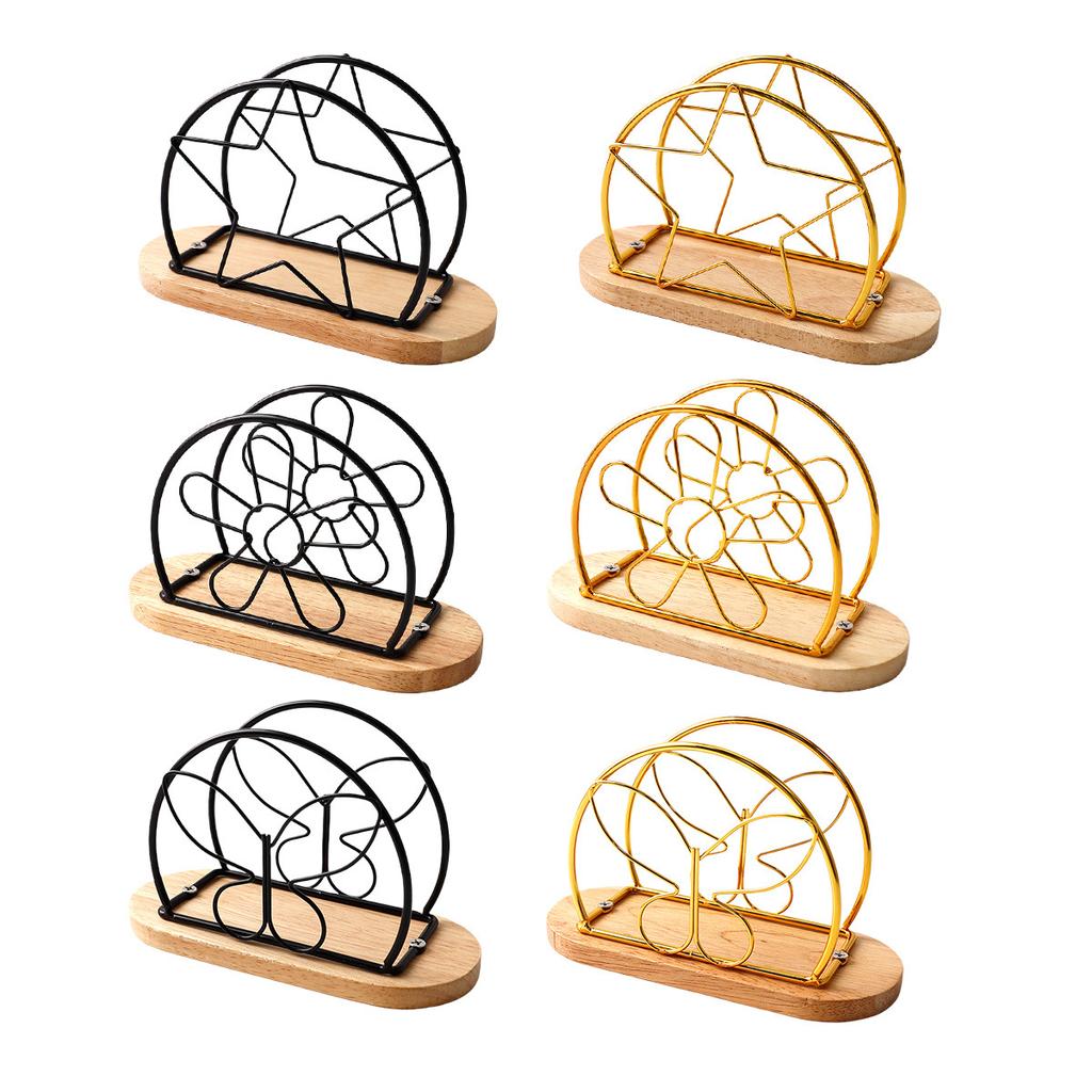 Nordic Iron Wire Tissue Holder Coffee Shop Hotel Restaurant Café Handkerchief Storage Rack Metal Napkin Rack