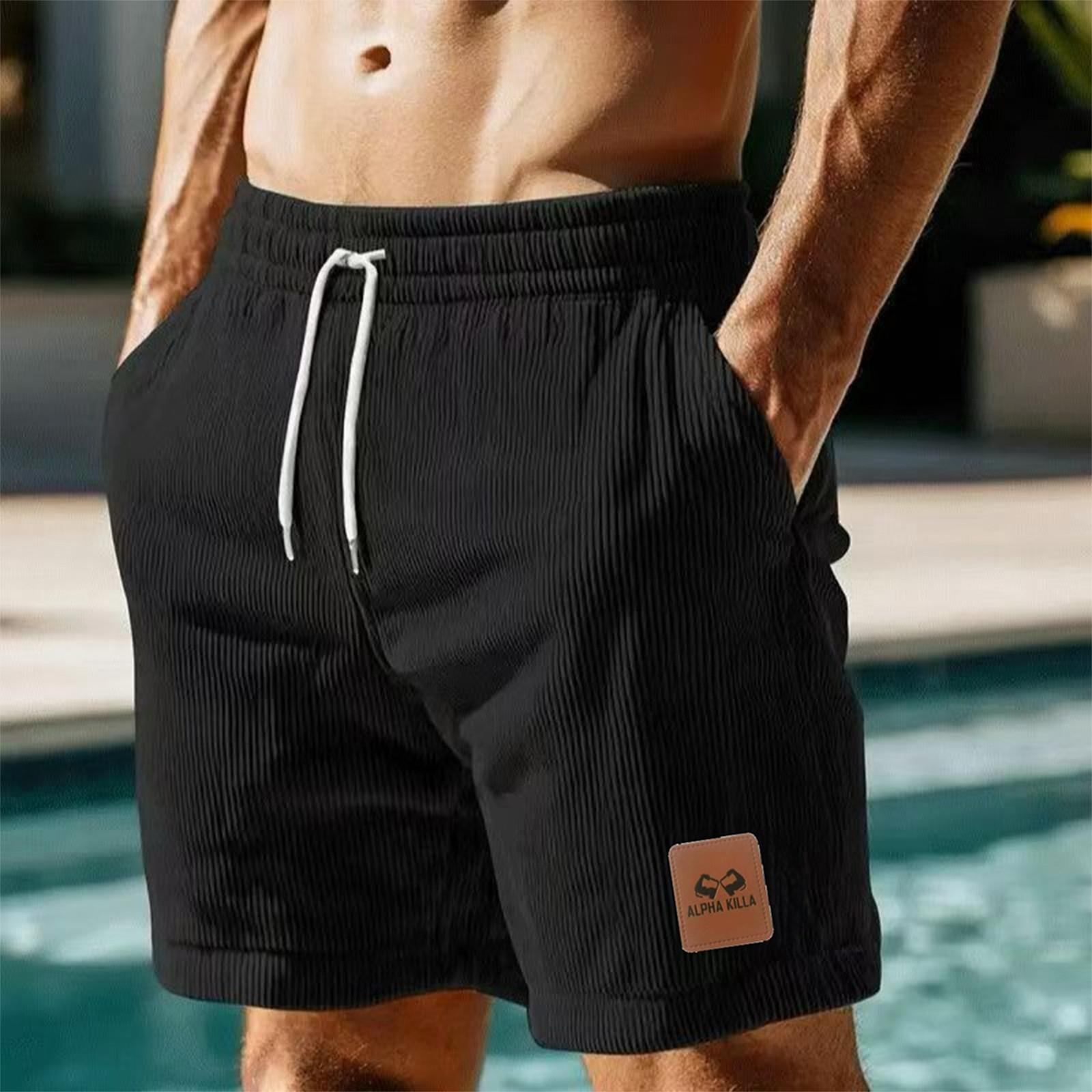 

Мужские шорты Модные повседневные брюки Спортивные шорты для тренировок по бегу XL чёрный