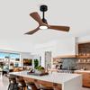 42-Inch Ceiling Fan with Light and Remote Control, Dimmable, Walnut Color, Quiet DC Motor, Indoor and Outdoor, for Patio, Bedroom, Office (no M
