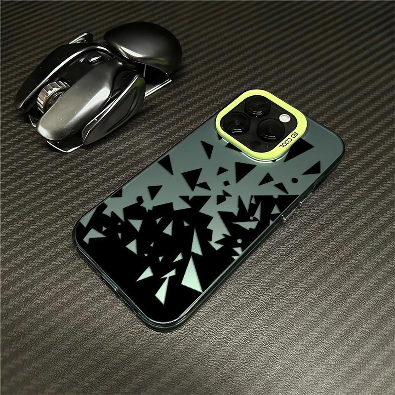 The Broken Pattern Is Suitable for Apple 15 Mobile Phone Case, Colored Silver 14promax, New Creative 13pro Hard Xsmax Tide.