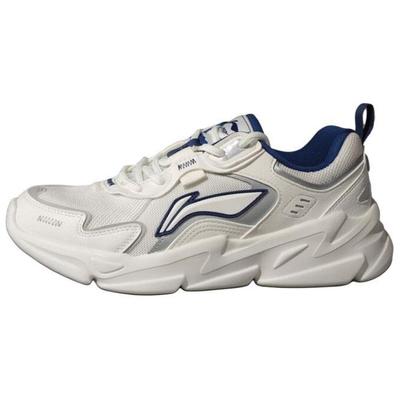 Li Ning Spor Serisi Moda Trendi Kaymaz Aşınmaya Dayanıklı Nefes Alabilir Düşük Bilekli Günlük Ayakkabılar Erkek Günlük Ayakkabılar Beyaz Gümüş AGCU565-1