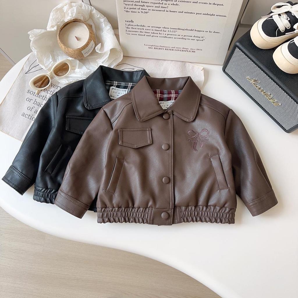 Korean-Style Girls' Leather Jacket - Spring/Autumn Fashionable Casual Coat BQB015