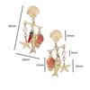 Fashion Stainless Steel Ocean Series Conch Shell Fish Earrings Earrings Stud Earrings Gold Plated