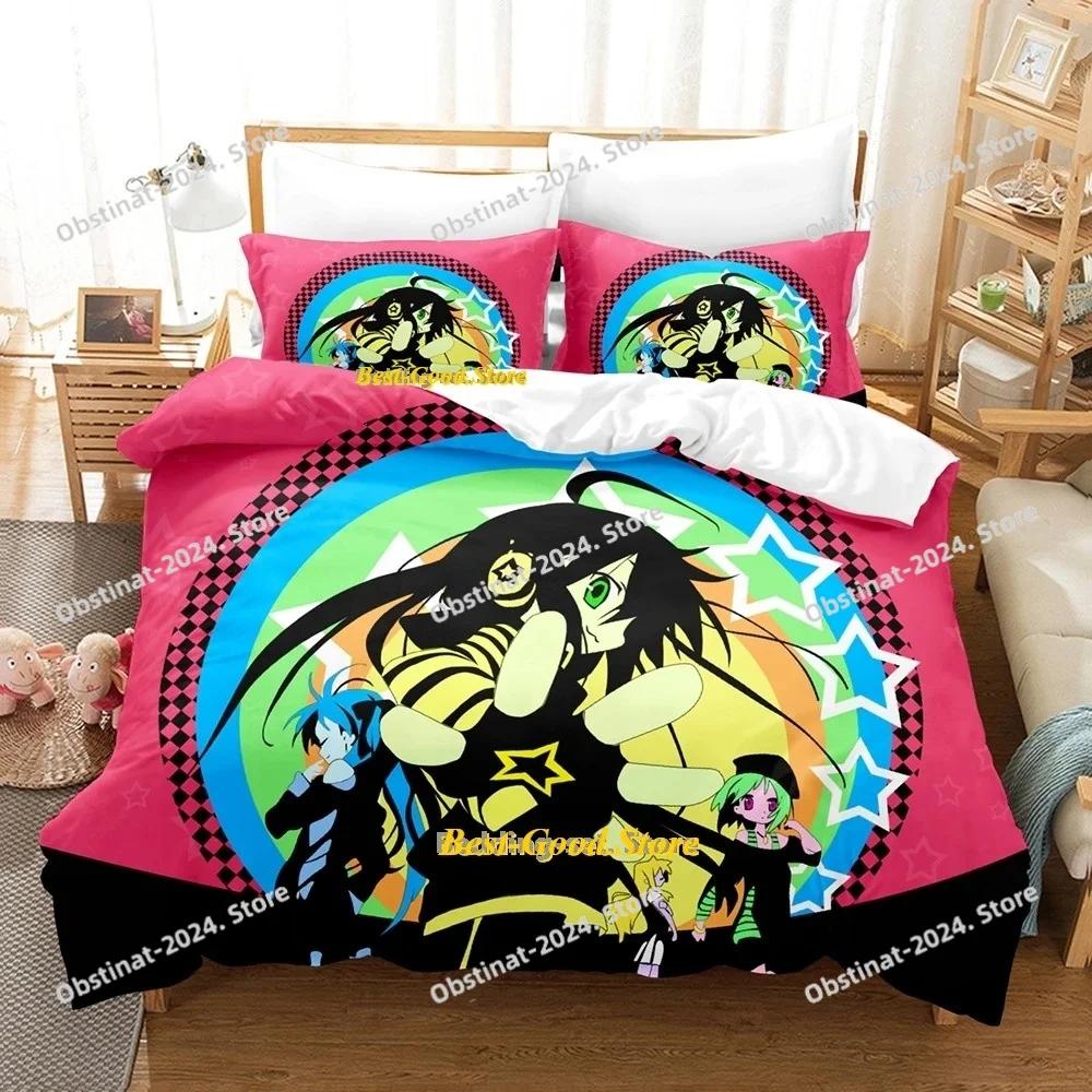 Set Biancheria da Letto Lucky Star Konata Singolo Piazza e Mezza Matrimoniale King Size Set Letto Adulto Bambino Camera da Letto Set Copripiumino Set Lenzuola Anime 3D