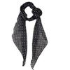 Women's French Retro Black Polka Dot Silk Scarf - 2025 High-End Layered Ribbon Hair Tie & Square Scarf Accessory