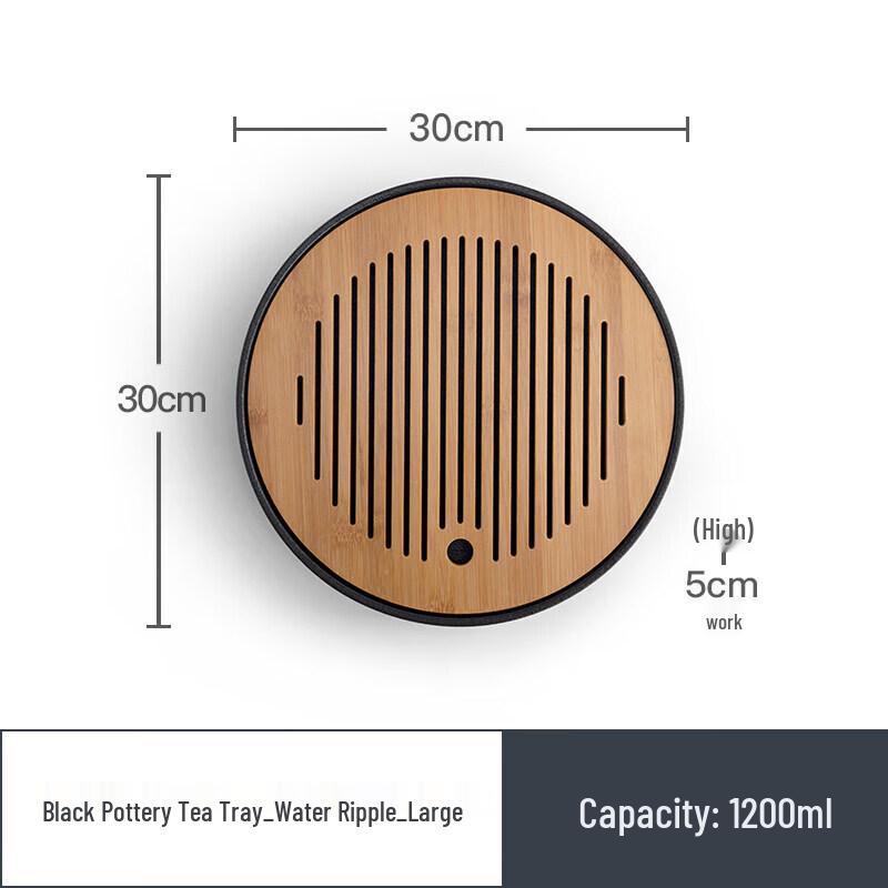Black Pottery Water Storage Tea Tray