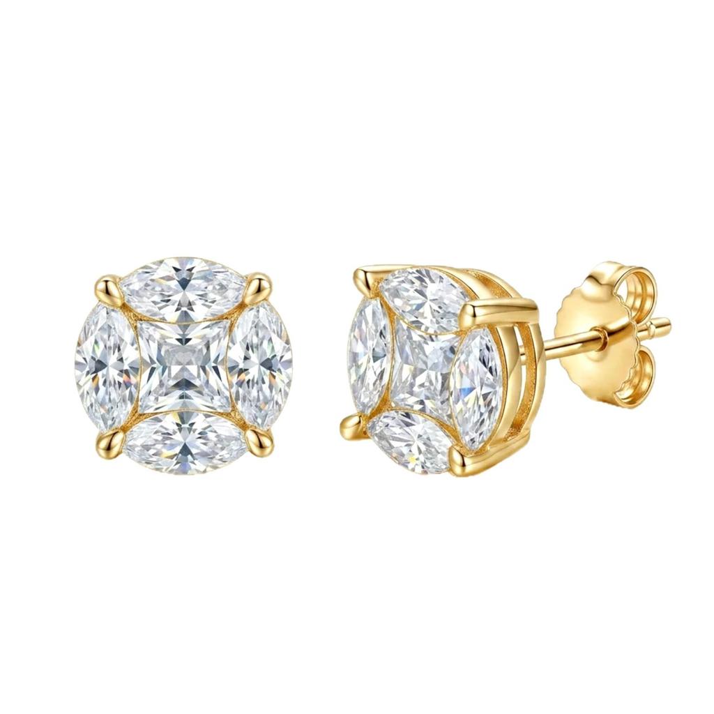 WUIHA 925 Sterling Silver Marquise Cut VVS1 D Color Real GRA Moissanite Diamonds Wedding Engagement Studs Earrings Fine Jewelry