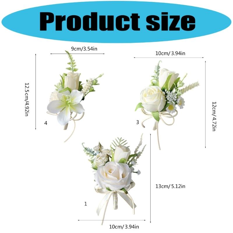Wedding Boutonnieres Flower Decoration Corsage Flower Artificial Floral Wedding Props Elegant Flower Decors
