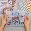 Office School Supplies Cartoon Astronaut File Student Transparent Waterproof Test Paper Bag Zipper Kawai Stationery Pencil Bag