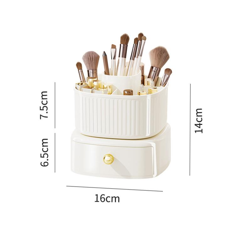Desktop Rotating Makeup Brush Storage Tube Lipstick Box Home Living Room Storage Rack Pen Holder Cosmetics Storage Box