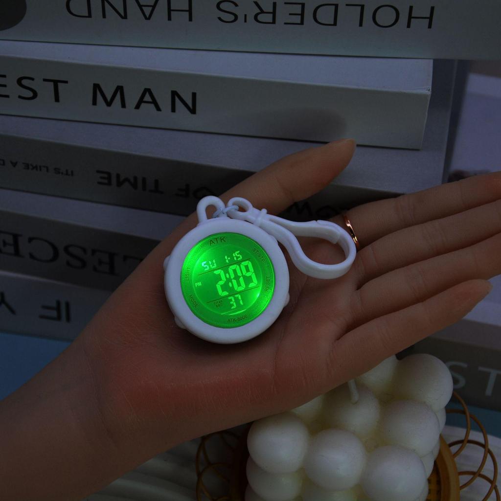 LCD Luminous Alarm Clock Keychain - Student Backpack Electronic Watch Pendant