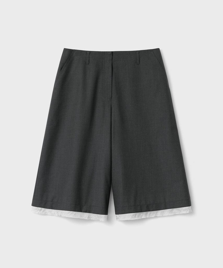 Bellie (W) Edge Cutoff Bermuda Pants - Gray