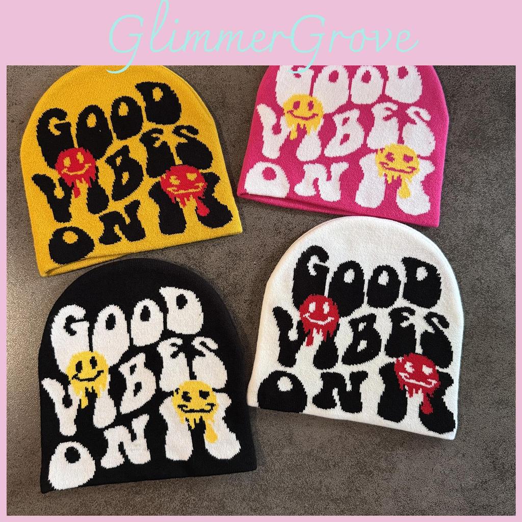 Halloween Letter Pattern Beanie Knitted Cap For Unisex Winter Fashion Gift Hat