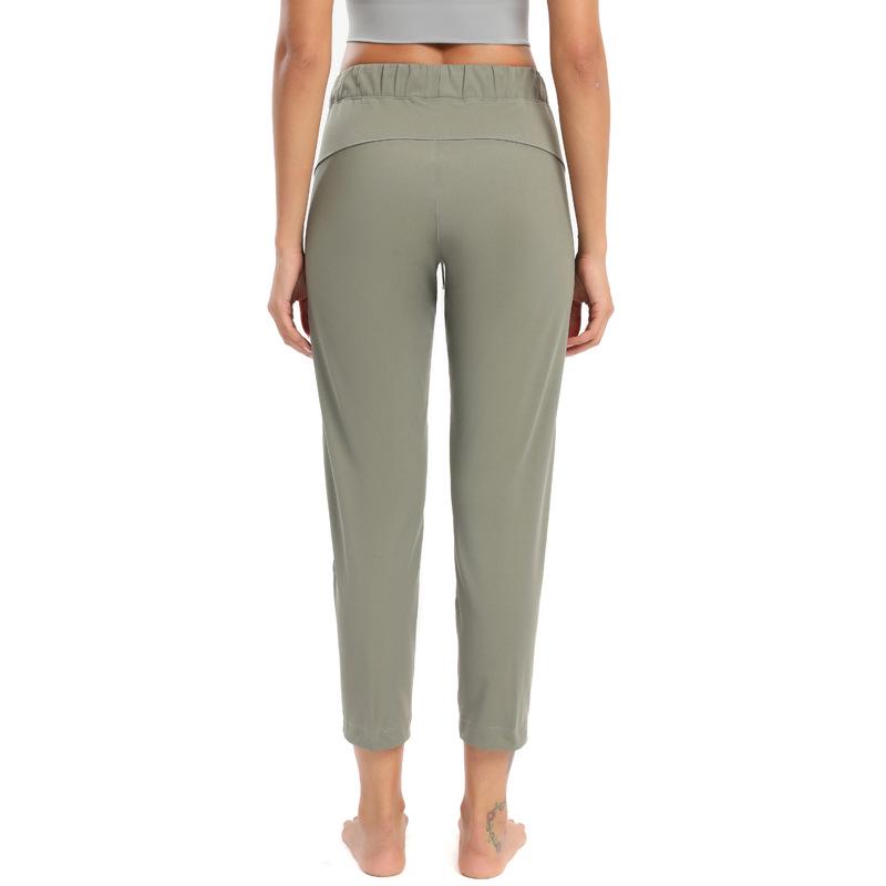 Damen Übergröße Lockere Straight-Leg Yogahose mit Kordelzugbund - Lässig, Elastisch, Neun-Punkte-Passform