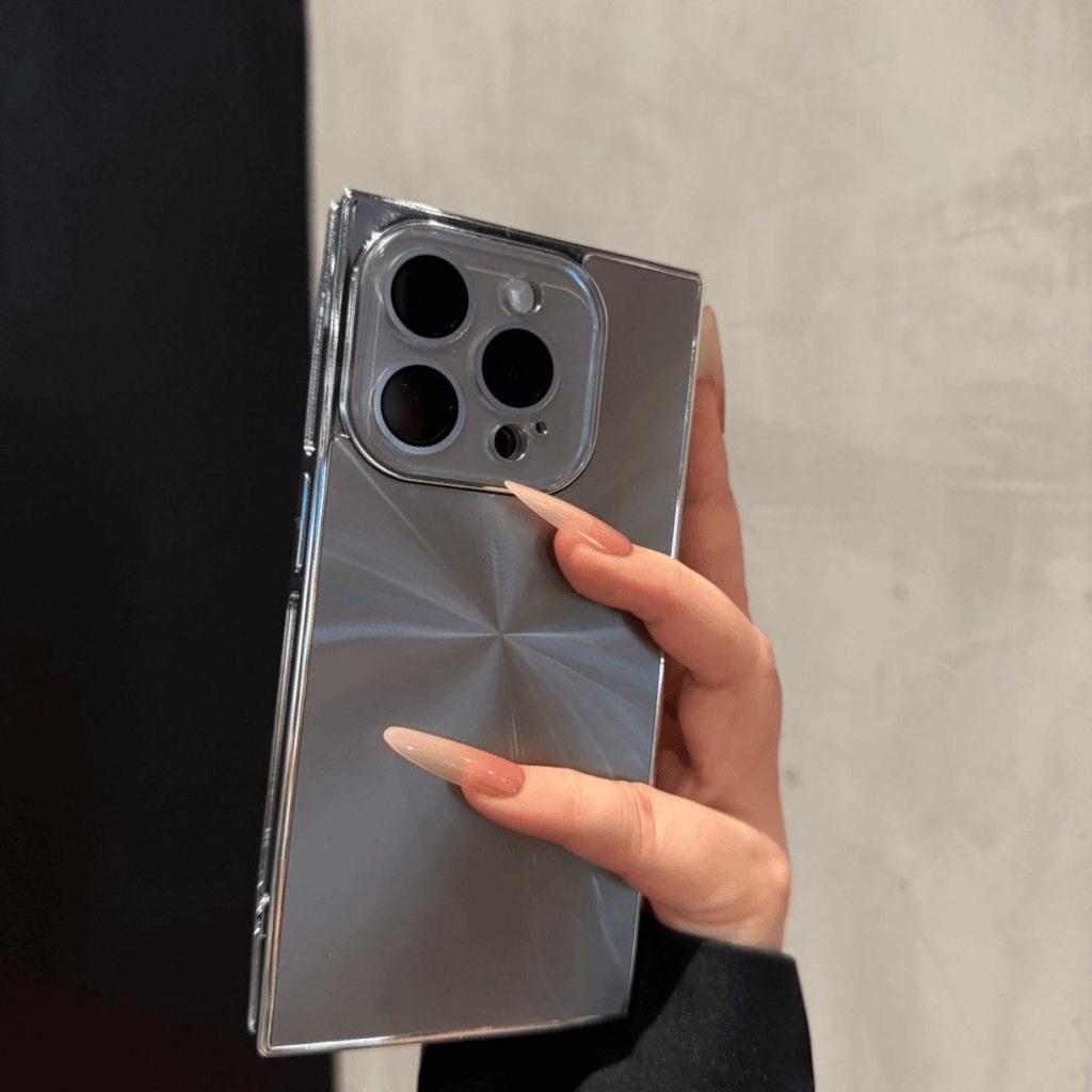 Luxus-LP-CD-Textur-Beschichtung Linsenschutz Handyhülle Für iPhone 16 15 14 Plus 13 Pro Max Laser Aurora Dazzle Stoßfeste Hülle