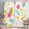 2pcs,2D Plane Printing Curtains Digital Printed Colorful Floral Delight Versatile Durable Polyester (without Rod) Outdoor