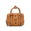 MCM Cognac Visetos Monogram Mini Crossbody Bag with Top Handle & Detachable Strap for Daily & Casual Use