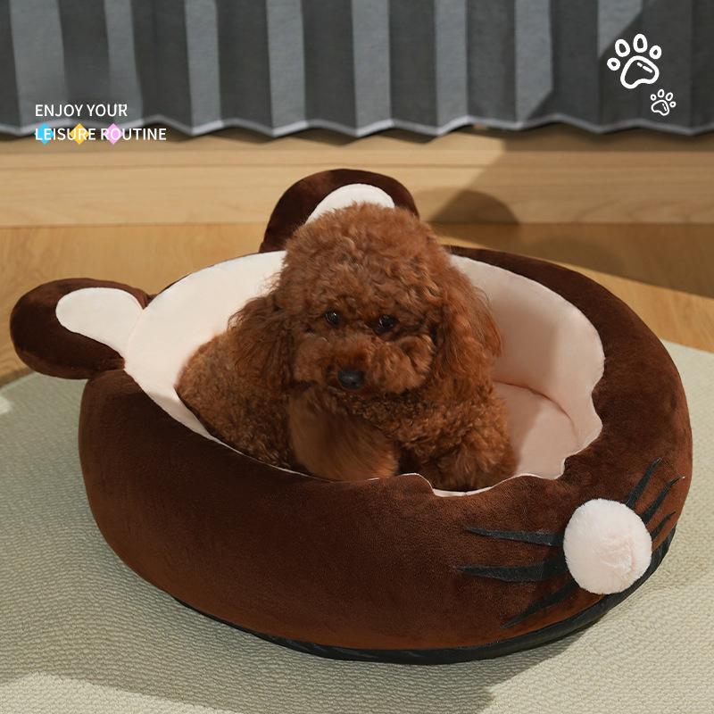 

Cat and Puppy Sleeping Mat Dog House Cat House Mickey Mouse Pet Supplies Universal for All Seasons Winter Warm Nest Comfortable S 40*40*16cm