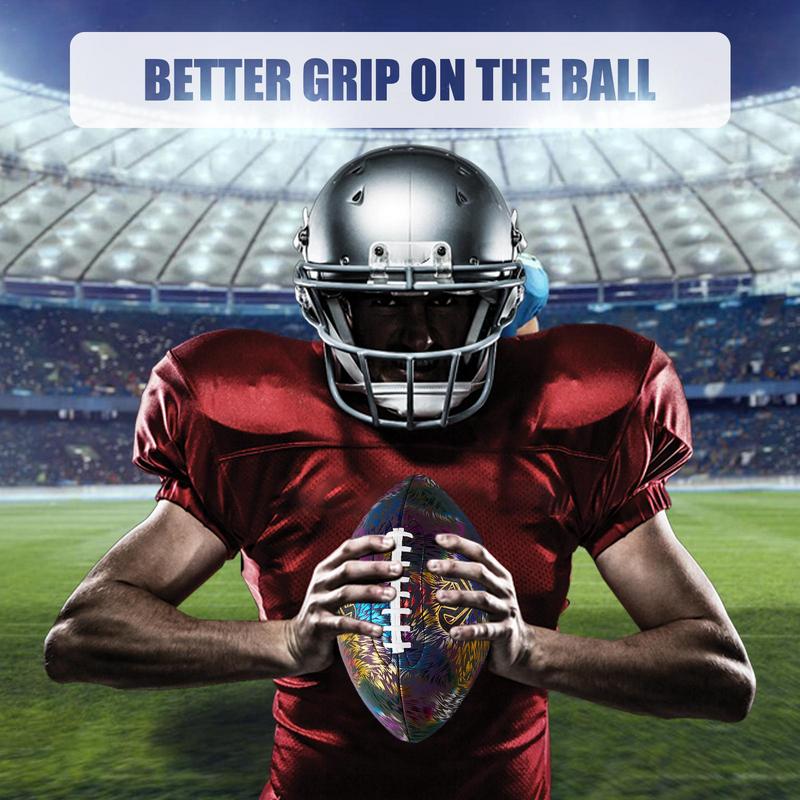 Light Up Rugby Ball Reflective Football Leakproof Cool Size 6 Size 9 Sports Gear Lighted Football Glowing For Yards Parks Gyms