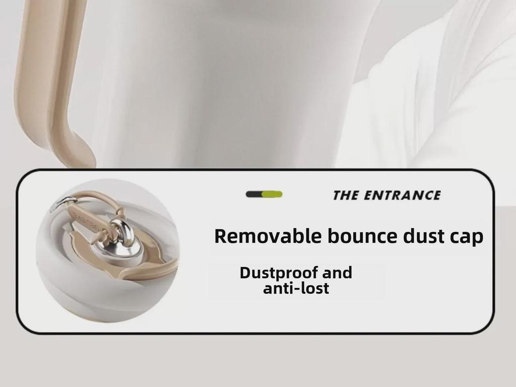 Women's Large-Capacity Stainless Steel Thermos with Handle and Straw