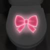 Glow-In-The-Dark Toilet Decoration Decals Luminous Toilet Seat Cover Sticker Pink Bowknot Design Pvc Toilet Lid Wall Decoration