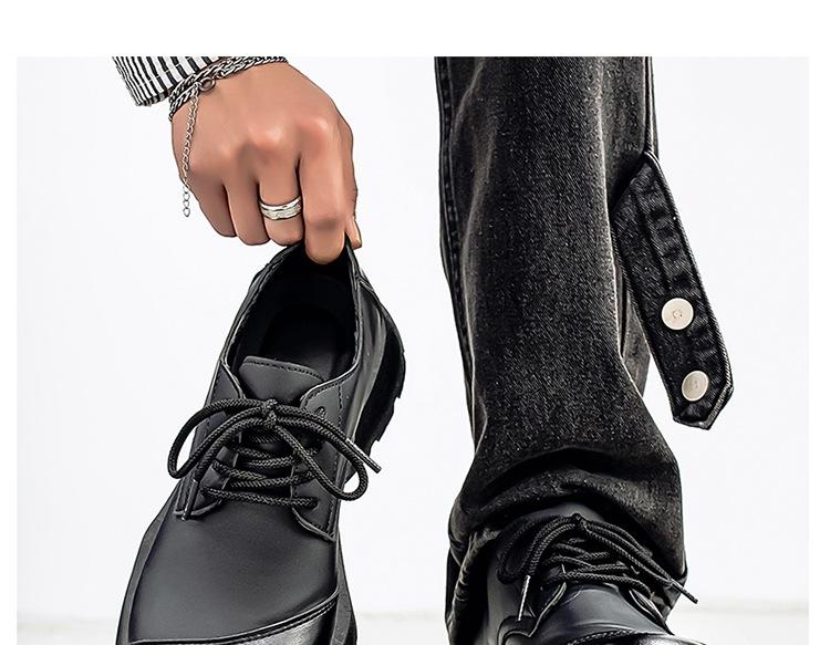 Black office leather shoes men's new spring low-top Martin boots British business casual shoes men