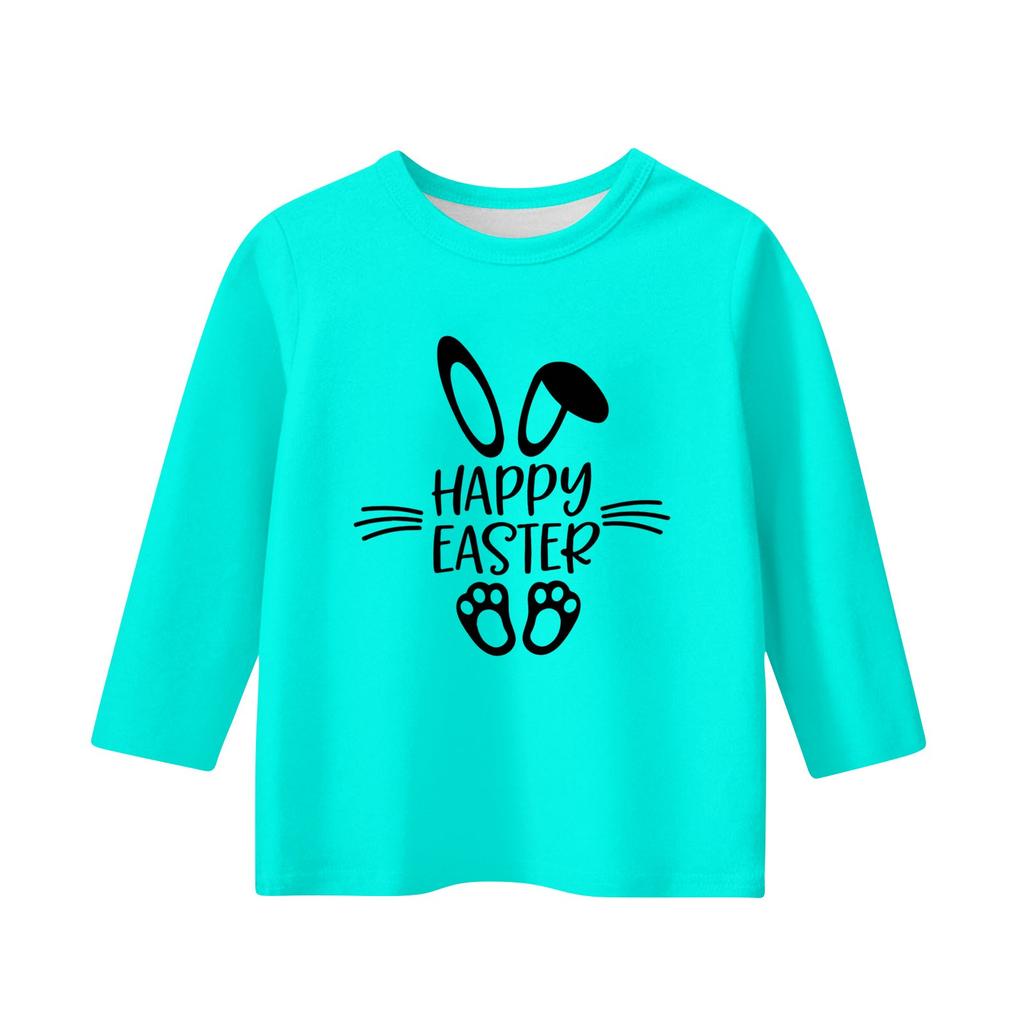 Çocuk 3/4 Kol Üstler Günlük Baskılı Tişört Yuvarlak Yaka Kazak Bluz