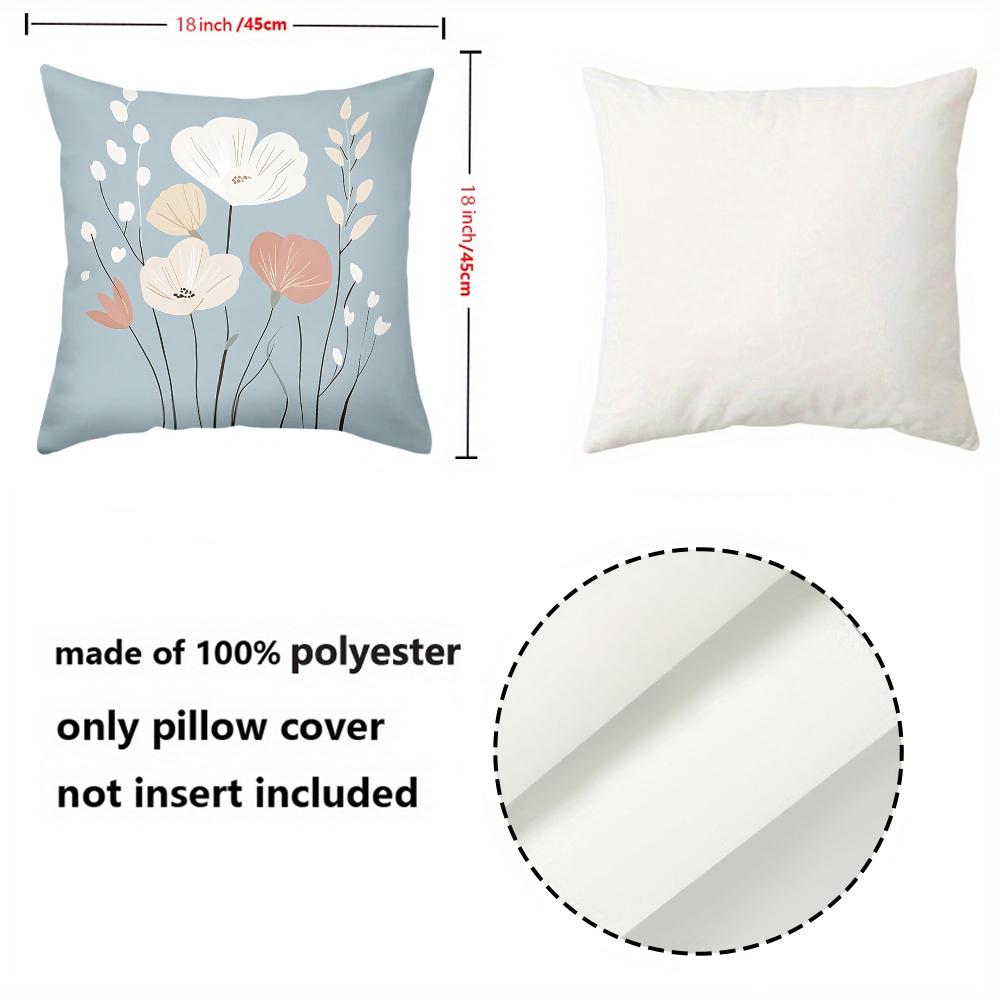 Floral Patterned Blue Cushions For Home Decor Polyester Pillowcase, Sofa Decorative Cushion Cov Headboard Pillow