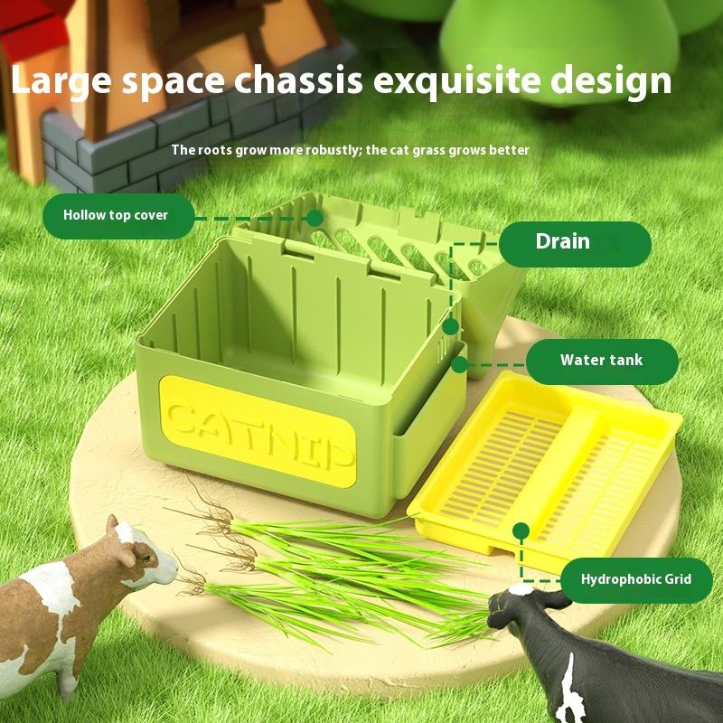 Milk Carton Shape Cat Grass Planter Tray Grass Sprouting Trays Removable Cat Grass Growing Pot Indoor Hydroponic Box Supplies