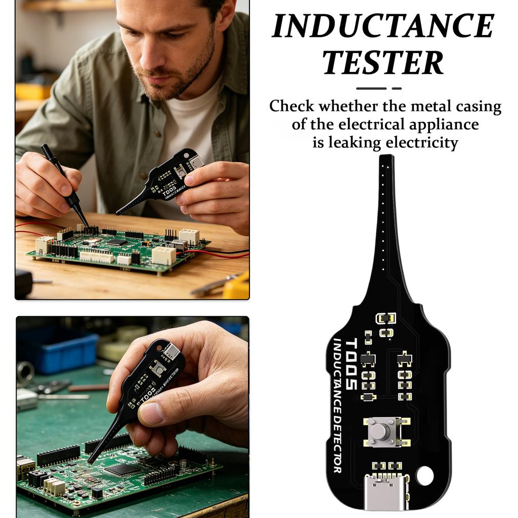Inductance Detector Tool for Electronic Component Testing and Circuit Board Analysis Micro USB Interface Compact Design