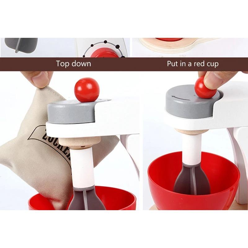 Wooden Kitchen Pretend Play Toy Simulation Wooden Coffee Machine Toaster Machine Food Mixer Baby Early Learning Educational Toys