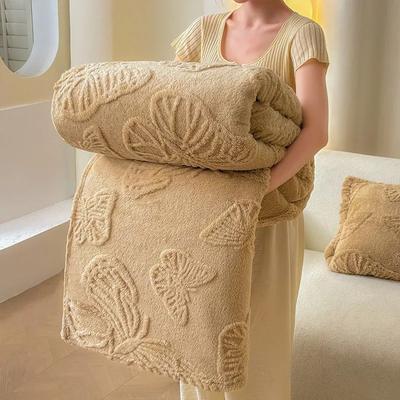 Luxuriöse Chiffon Schmetterling Jacquard Überwurfdecke Samt Nickerchen Decke Büro Schal Bequeme Decke Warme Sofadecken für Bett Steppdecke